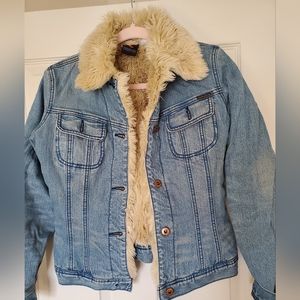 Vintage Parasuco Denim Jacket with Fur Size S